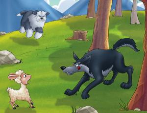 قصة الذئب و الكلاب